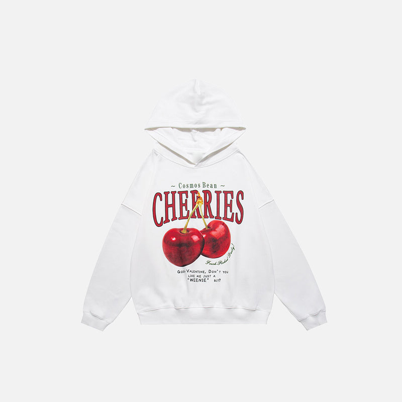 Sweat à capuche imprimé cerises « Fruit Code »