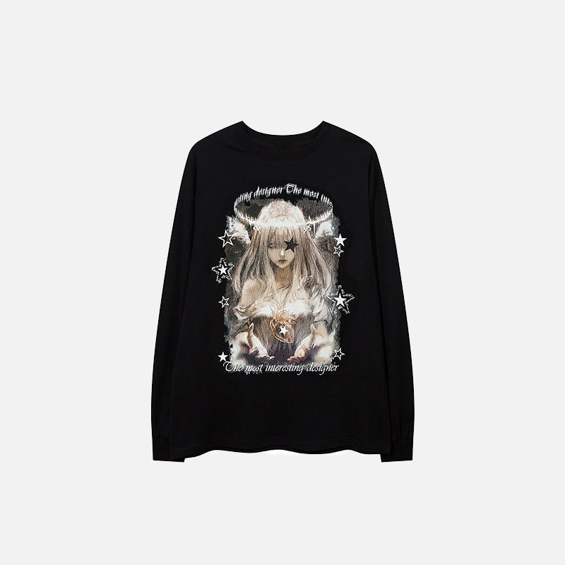 Sweatshirt mit Engel-Mädchen-Grafikprint