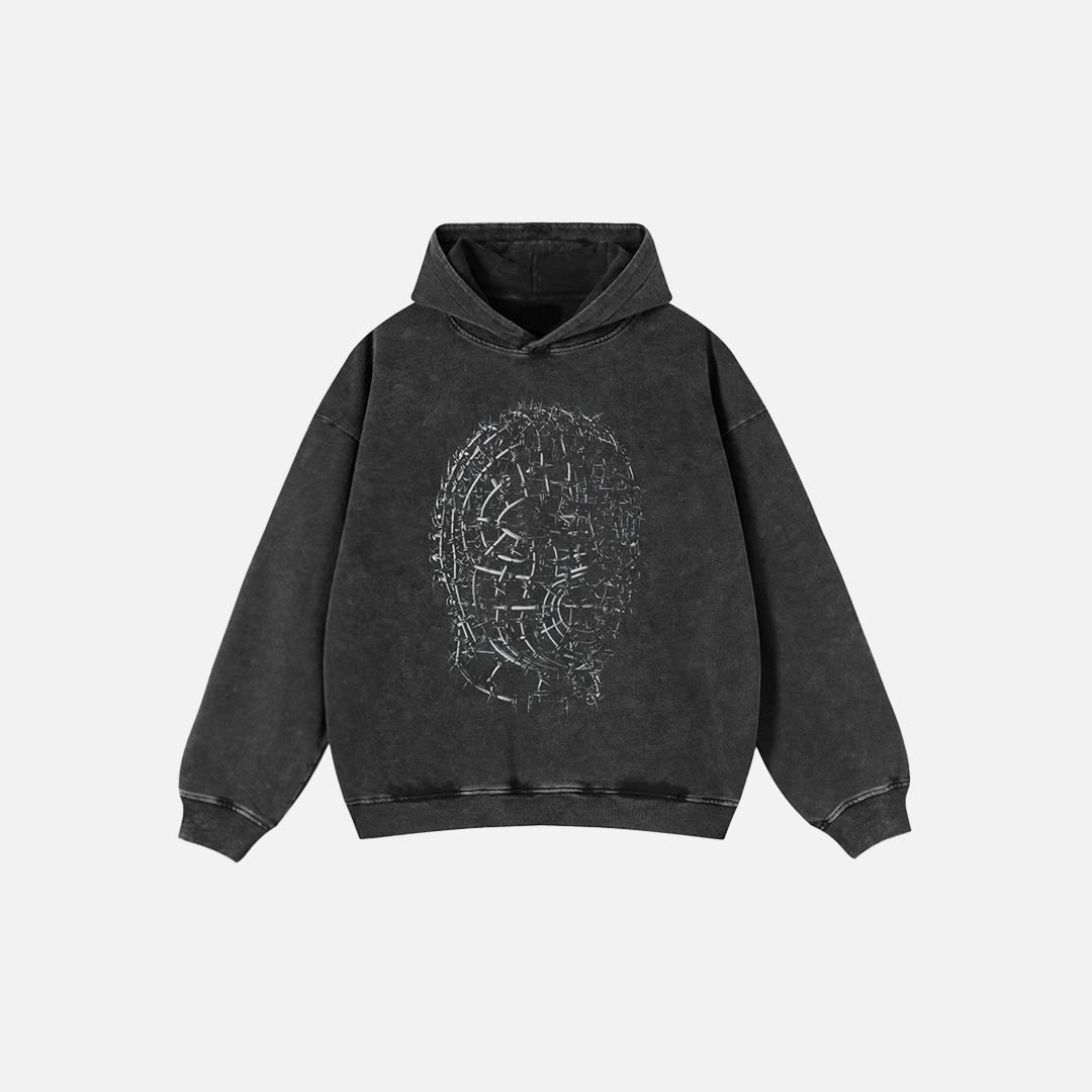 Sweat à capuche oversize drôle à épines