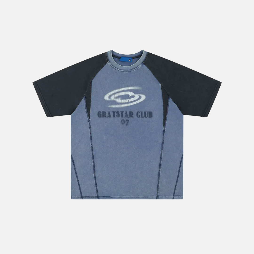 T-shirt oversize en coton à patchwork graphique Y2K Racing