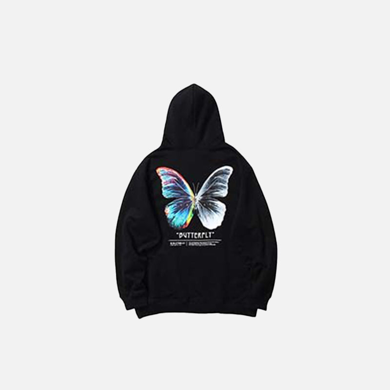 Sweat à capuche imprimé papillons colorés