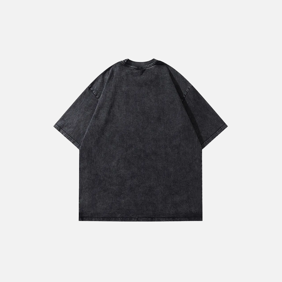 T-shirt noir à imprimé graphique grunge vintage