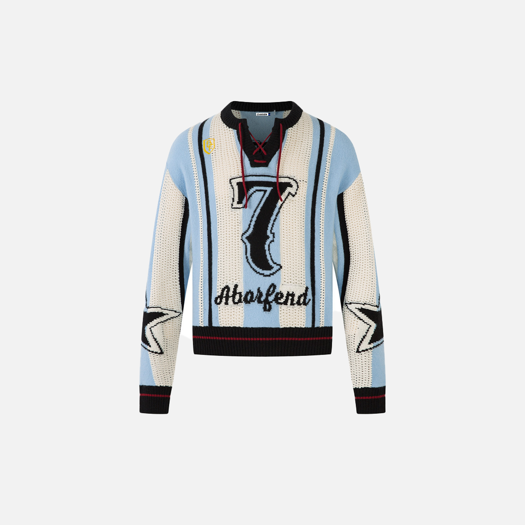 Pull de sport décontracté en maille ample et stylé Y2K