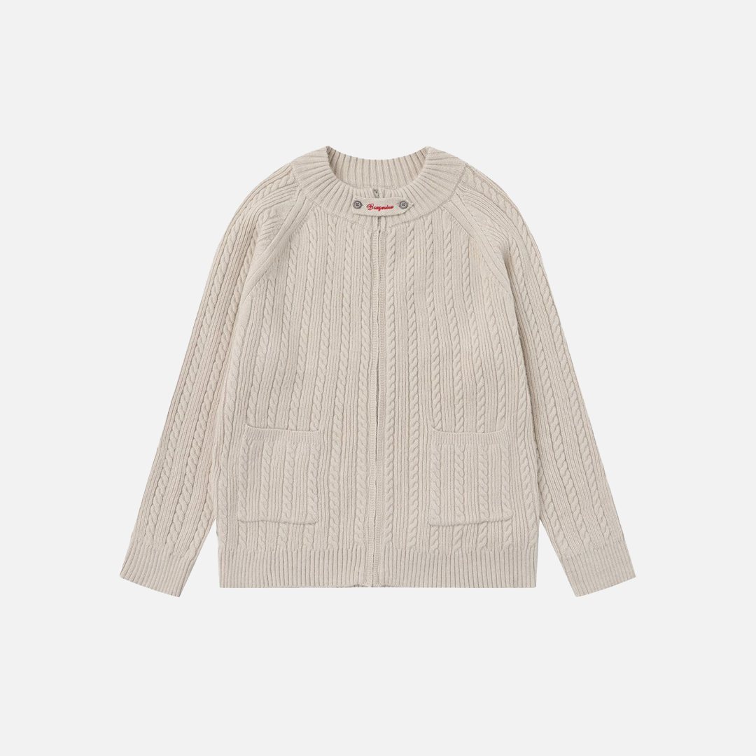 Pull à manches longues zippé tendance Y2K