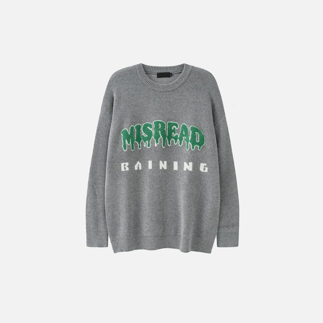 Pull décontracté en maille résistante avec lettres brodées