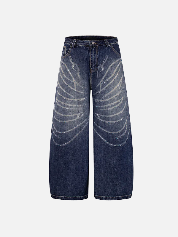 Urban Vintage Jeans mit Drill-Print und weitem Bein