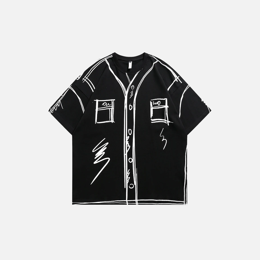Streetwear Versatile Graffiti Print Hip-Hop T-Shirt