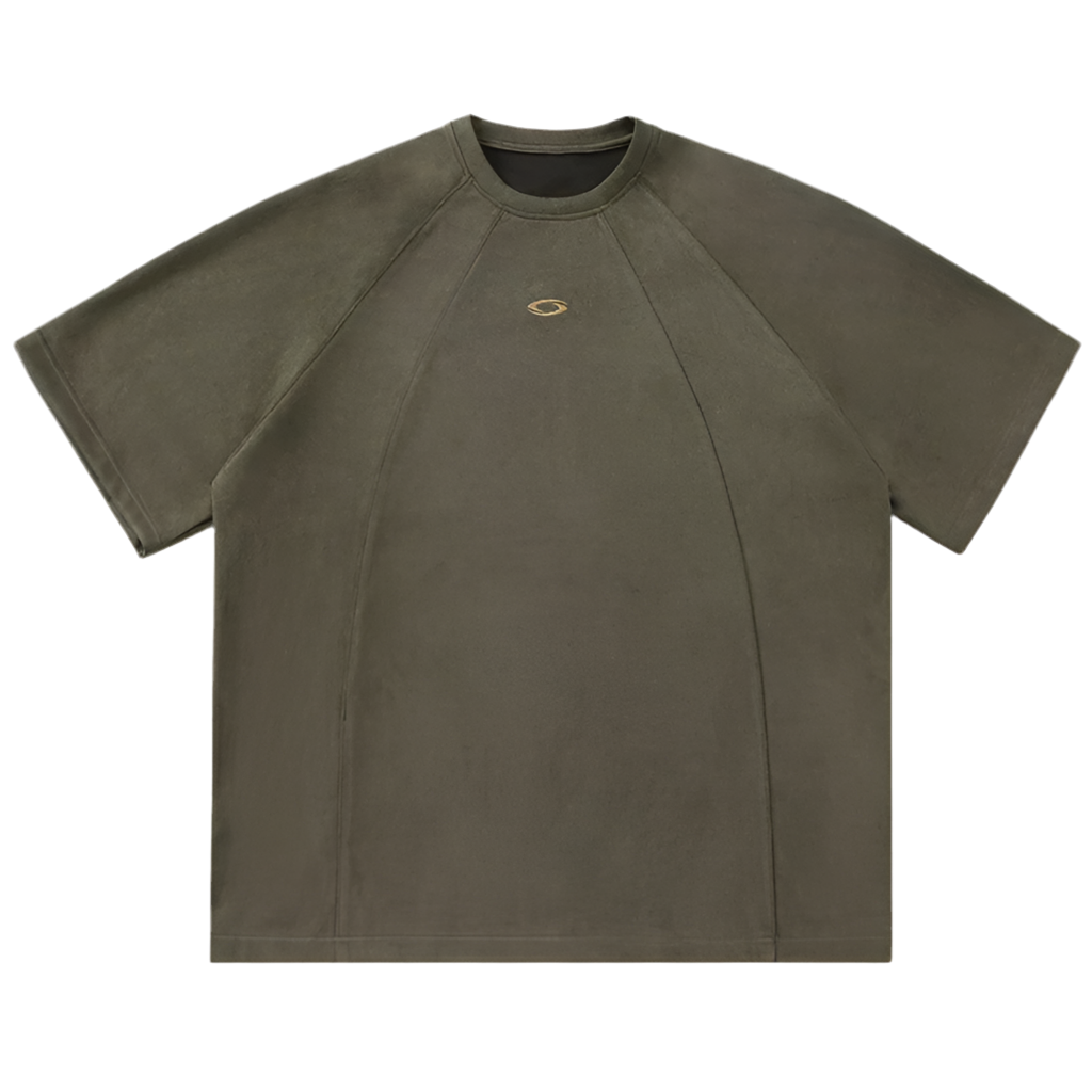 Vintage Splicing Suede T Shirt