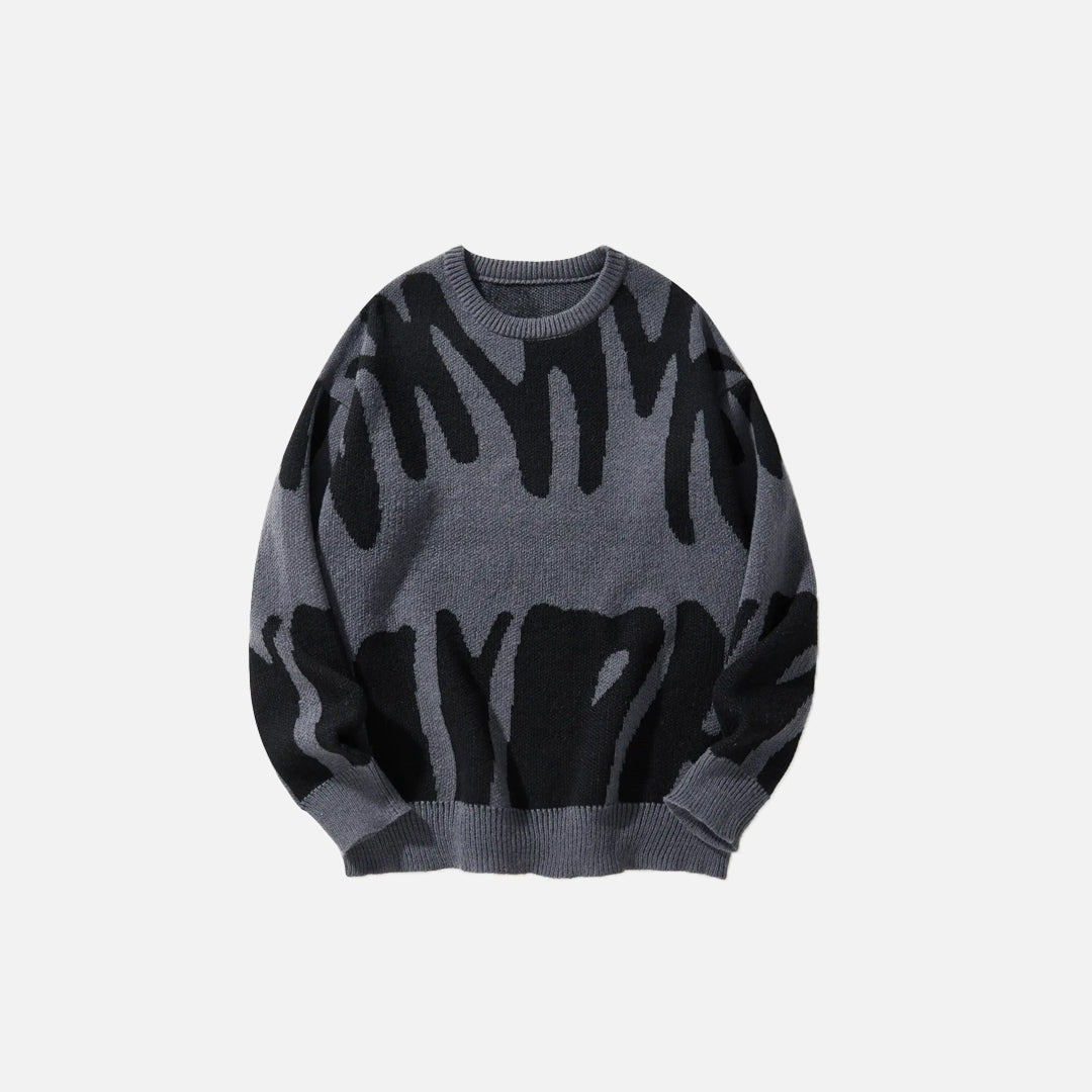 Rundhalspullover mit unregelmäßigem Muster