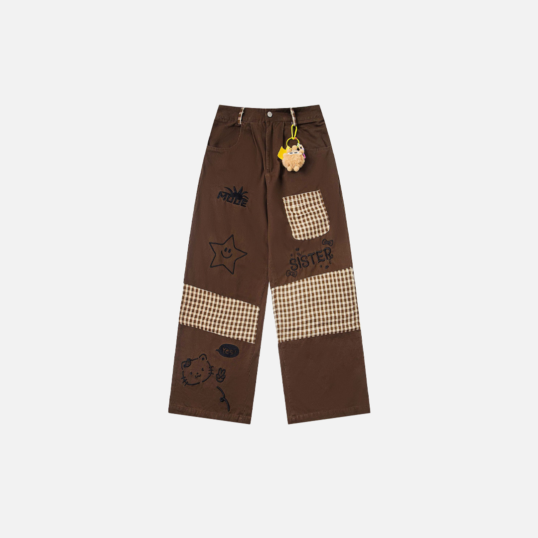 Besticktes Plüschtier-Ornament, gerade Hose