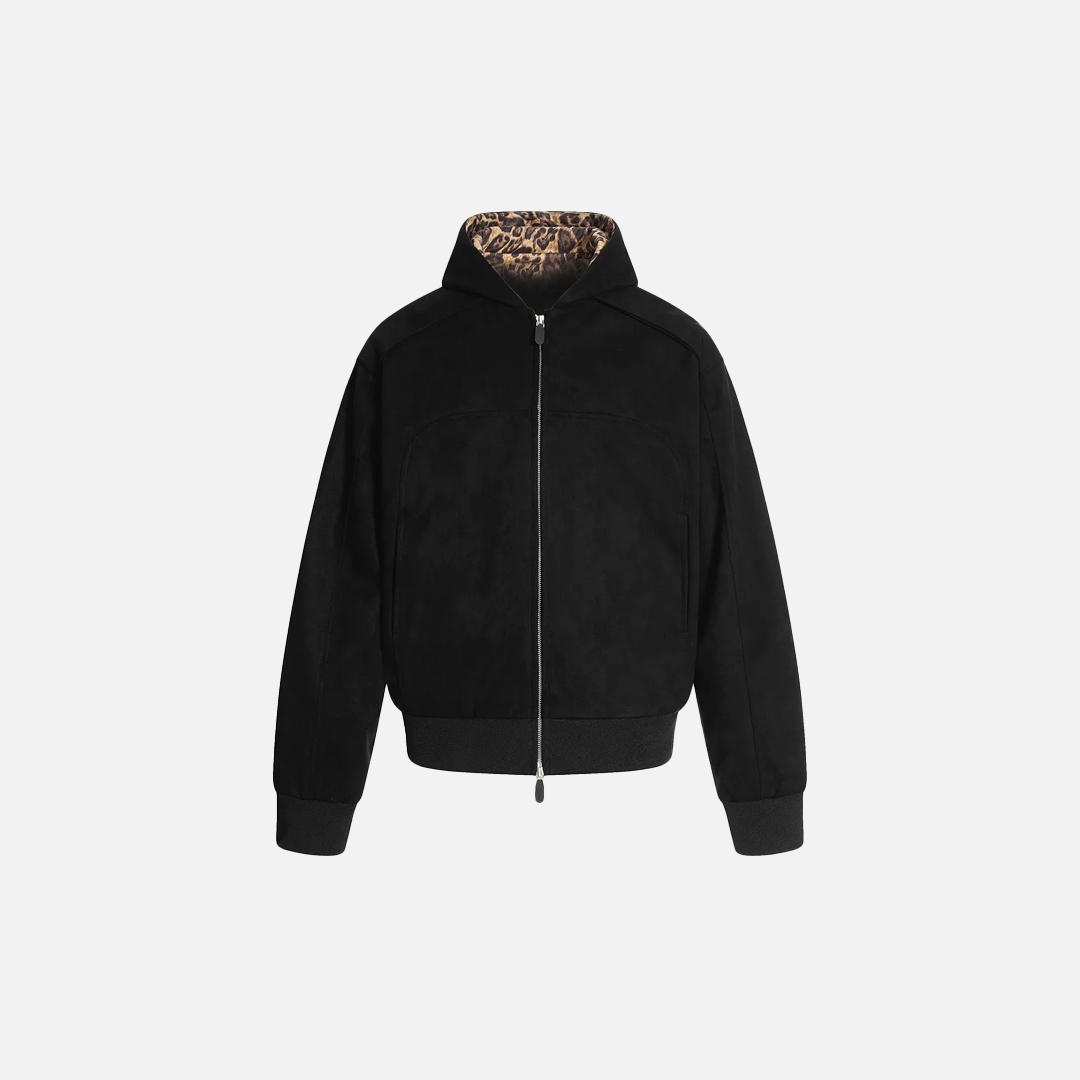 Autumn Leopard Spliced Hooded Sweatshirt