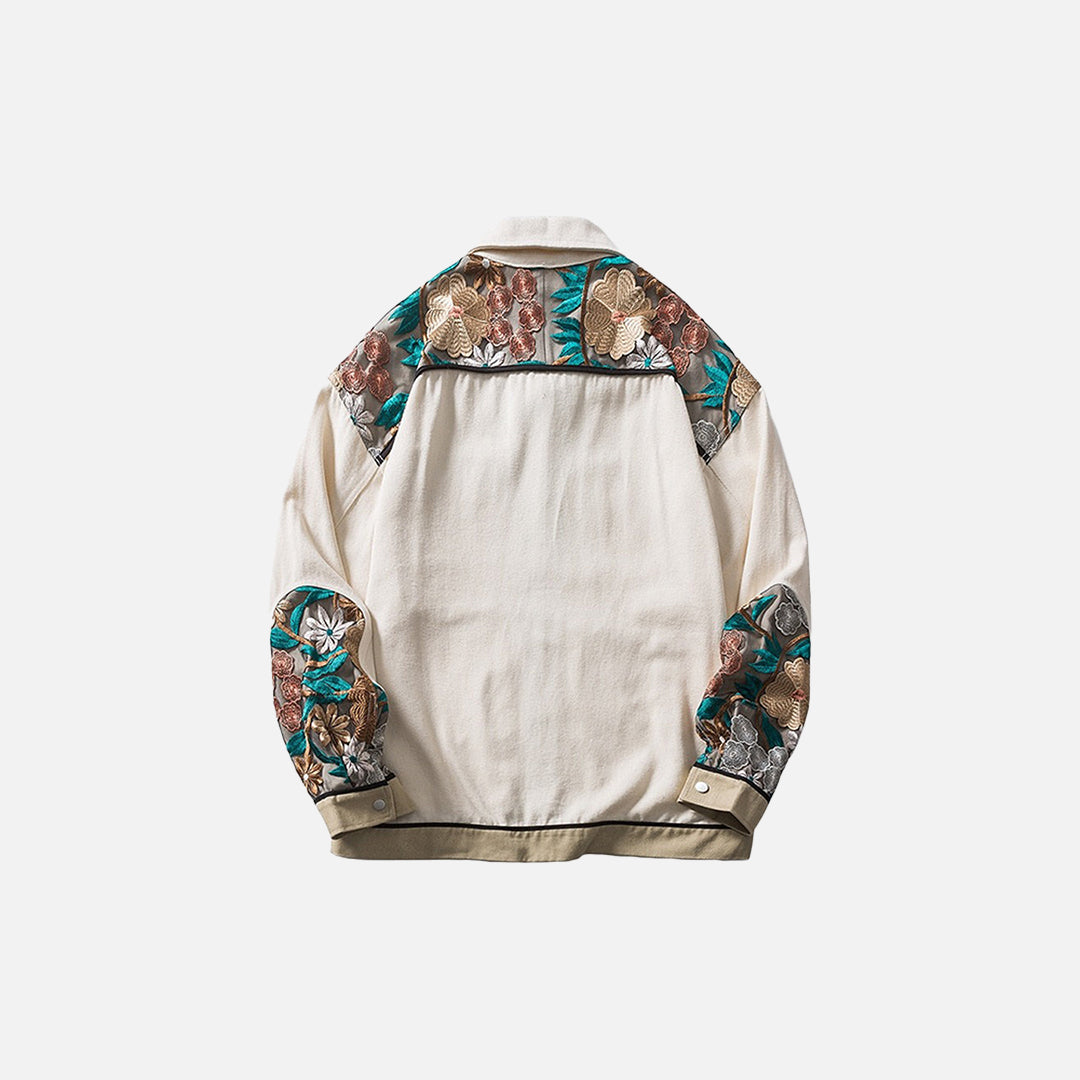 Jeansjacke mit Blumenmuster