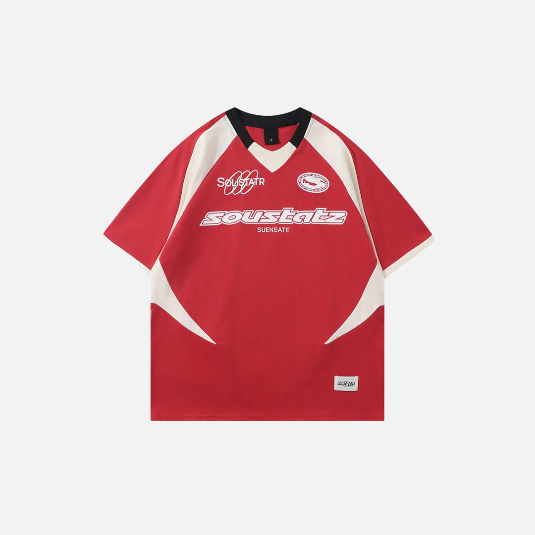 Breathable Graphic Print Racing Sports Cotton T-Shirt