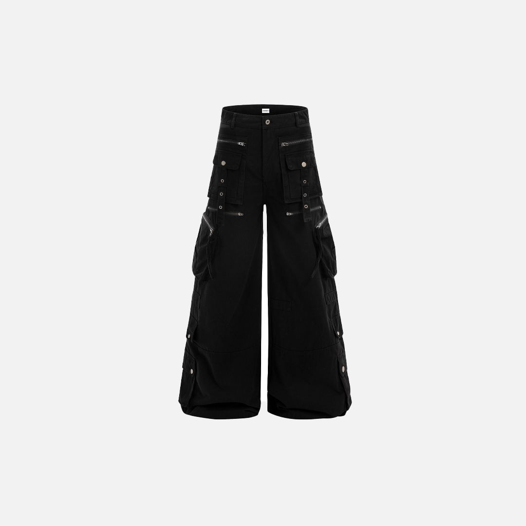 Stilvolle Cargo-Jeans mit mehreren Taschen und weitem Bein