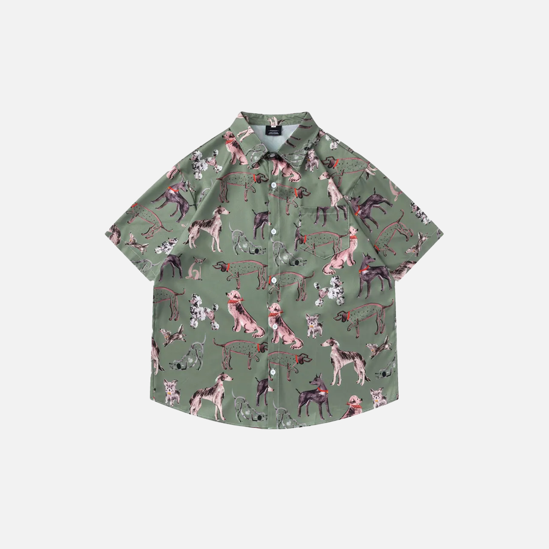 Kurzarmshirt mit farbenfrohem, strapazierfähigem Graffiti-Hundemotiv