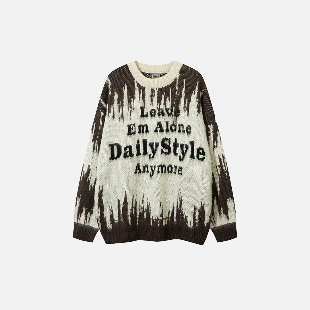 Pull en maille à lettres rétro chic d'automne
