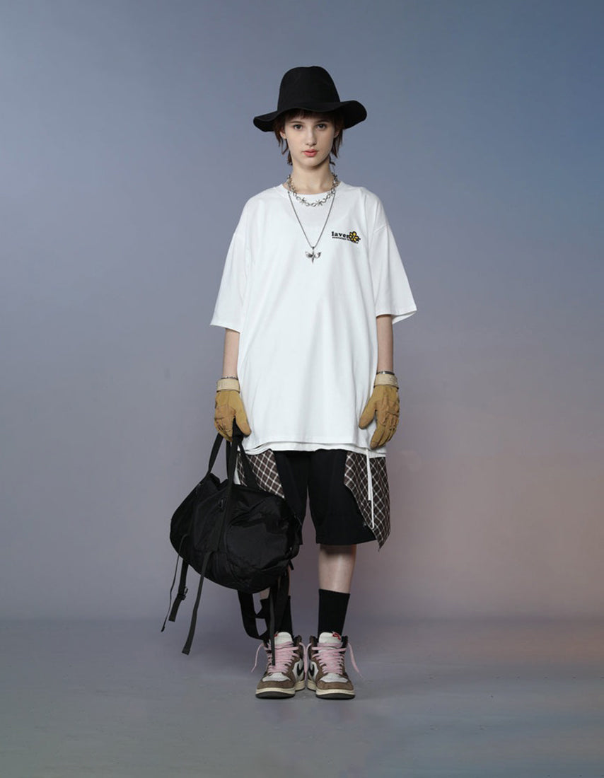 Lavender Flower Oversized Crewneck T-shirt