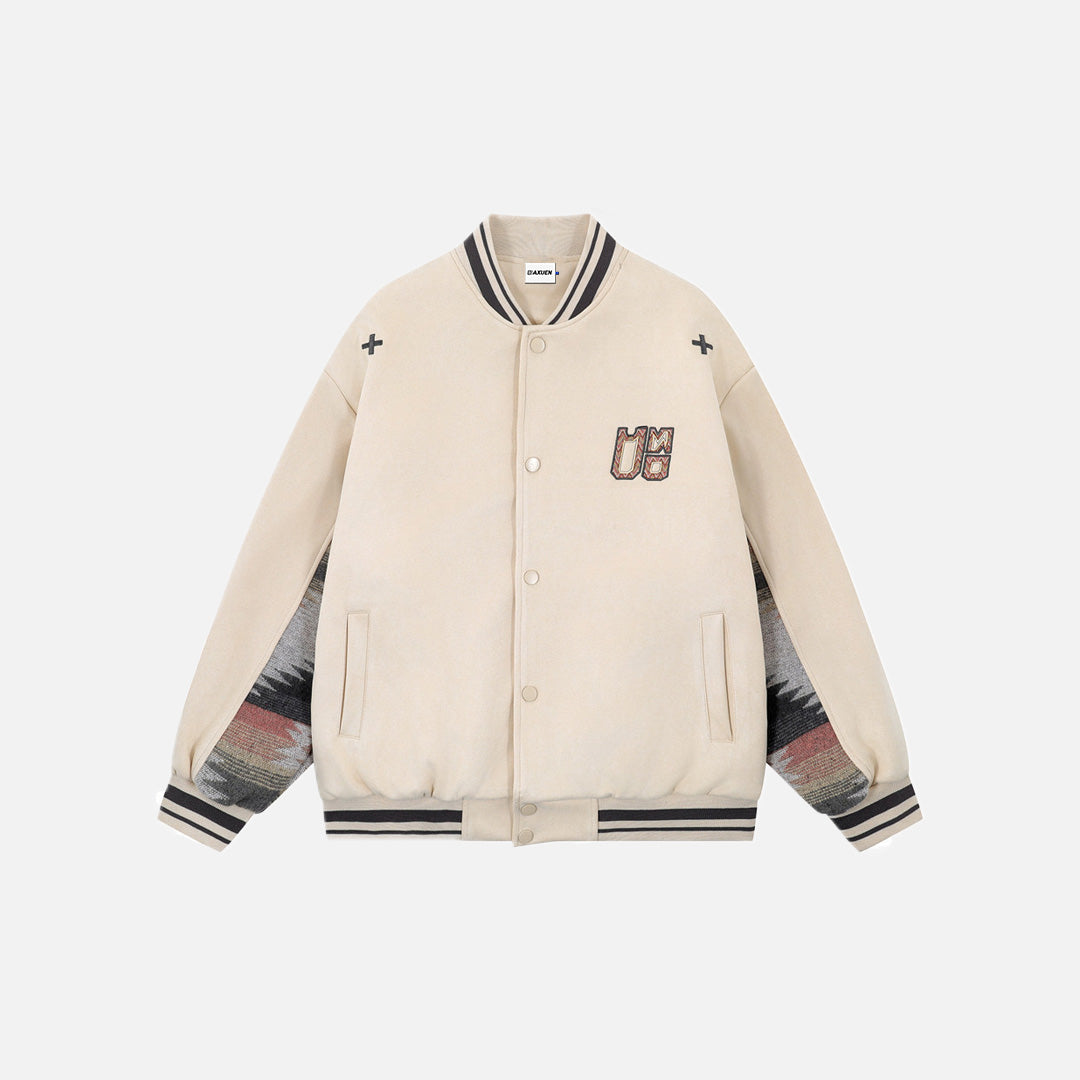 Y2K Elevated Color Block Baseball-Collegejacke