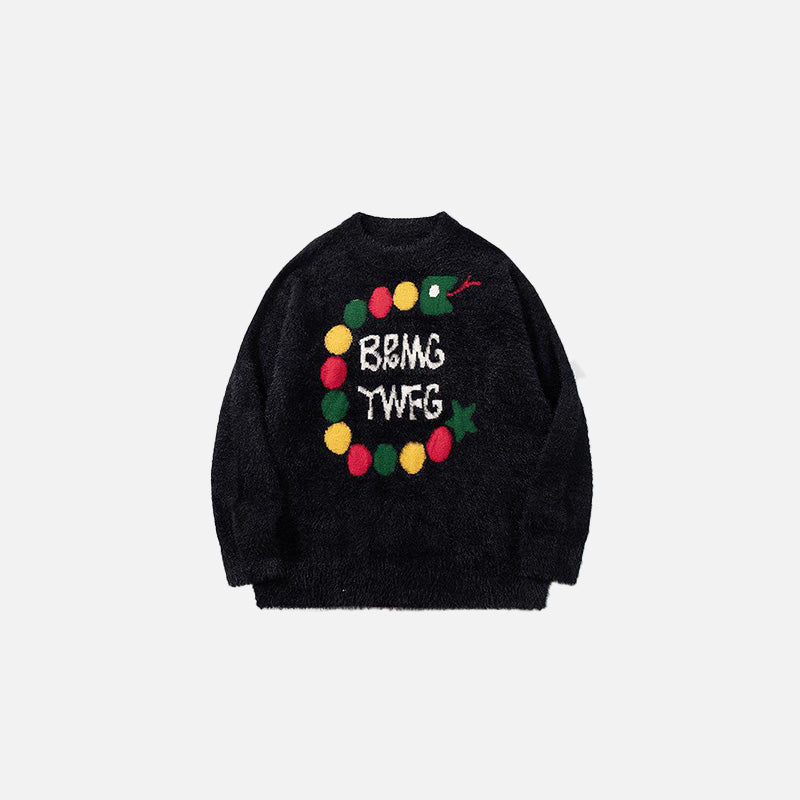 Pullover mit niedlichem Schlangenkranz