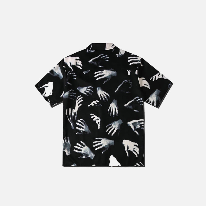 T-Shirt mit Aufdruck „Greifende Hände“