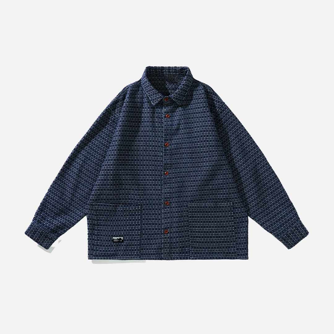 Chemise cargo décontractée à manches longues style hip-hop ample