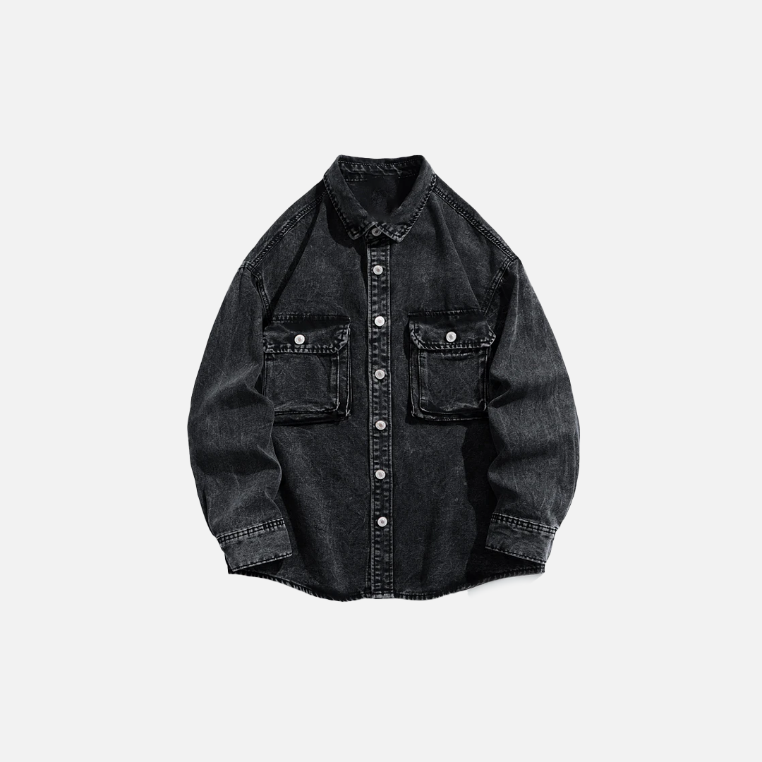 Veste en jean délavée et résistante, style hip-hop