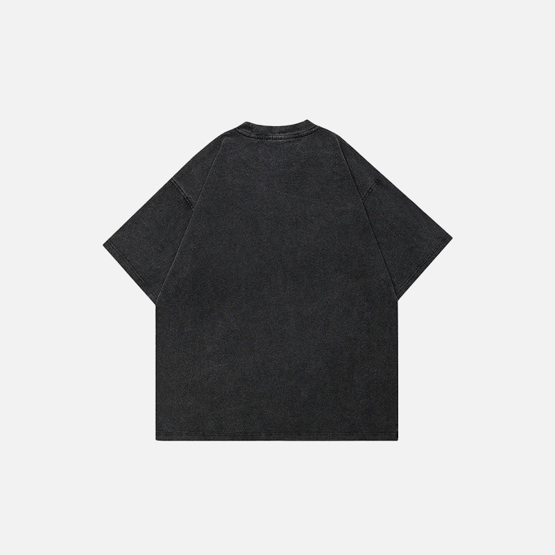 Lose T-Shirt mit Buntglas-Katzenmotiv