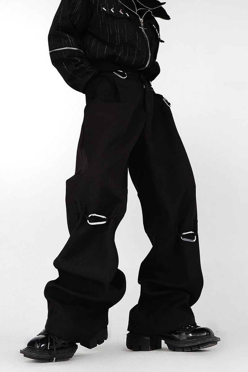 Pantalon droit ample à boucle