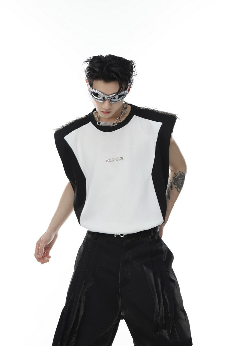 T-shirt sans manches à logo avec épaulettes