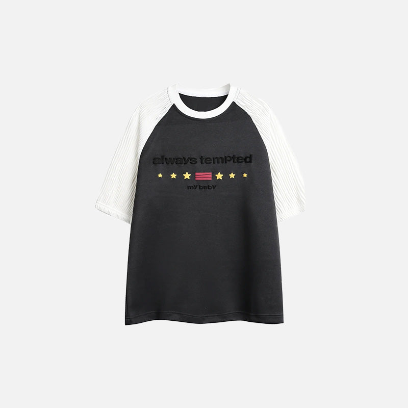 Kurzarm-T-Shirt mit Farbblockmuster