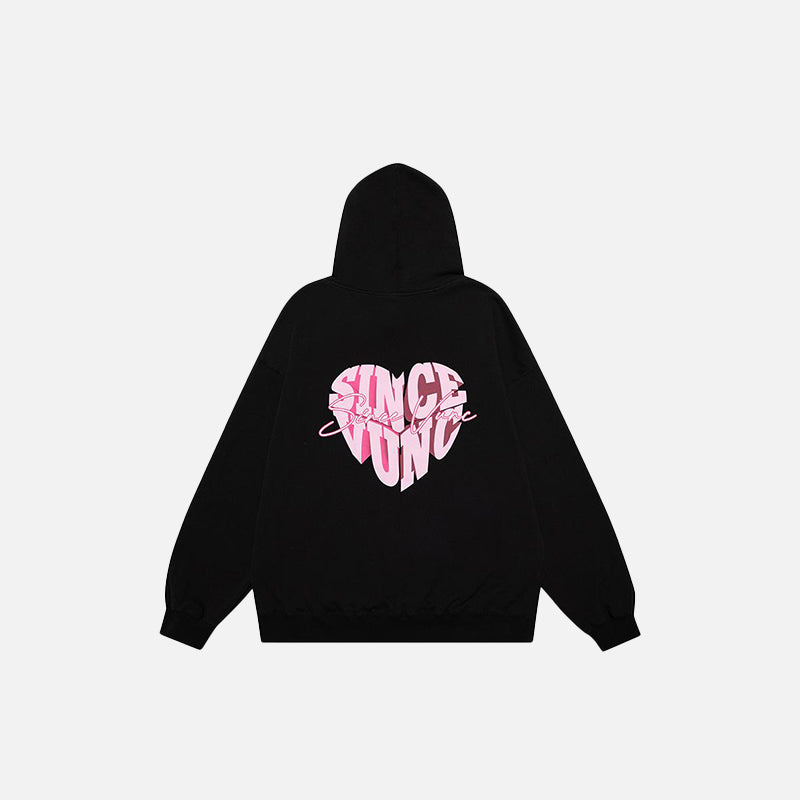 Hoodie mit herzförmigem Buchstabenprint im Colorblock-Design