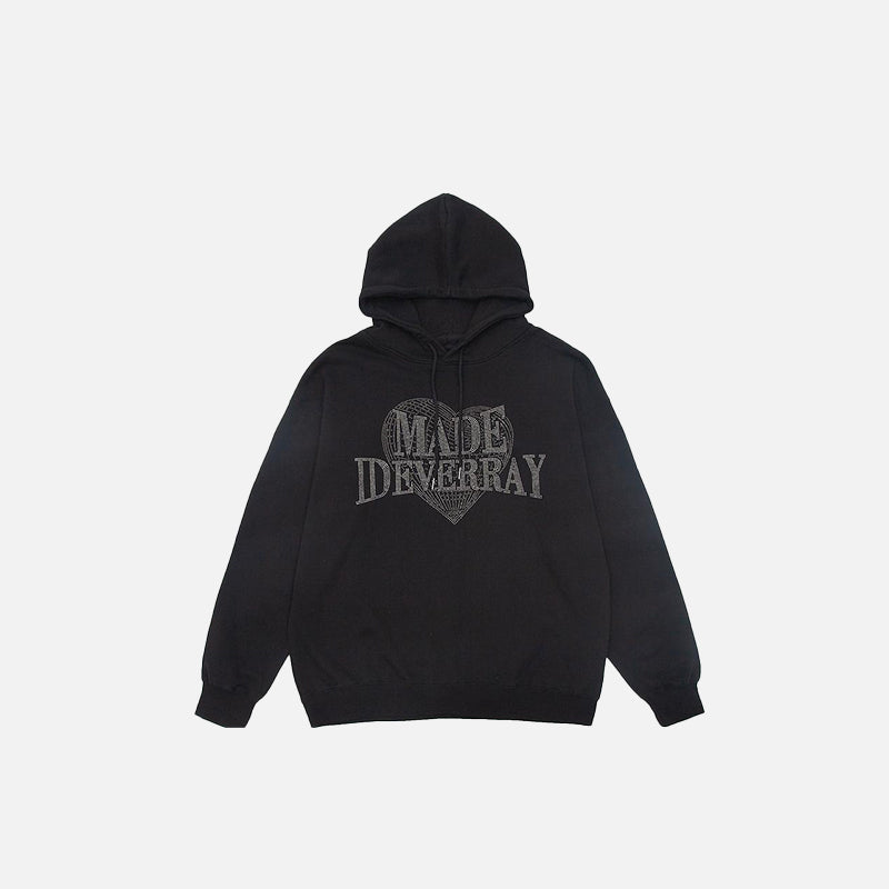 Hoodie mit herzförmigem Buchstabenaufdruck