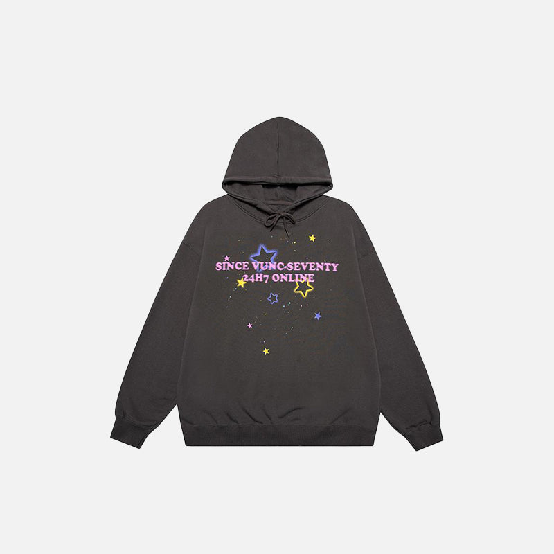 Sweat à capuche oversize à motif étoile