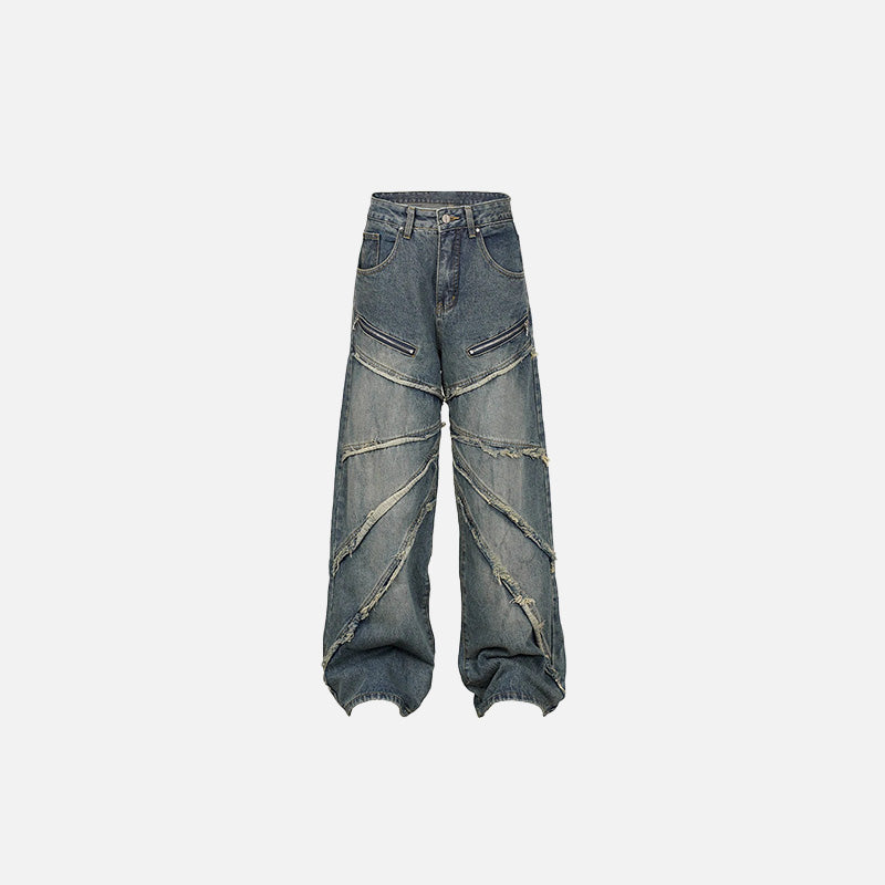Jeans mit unregelmäßigen Monsterstichen