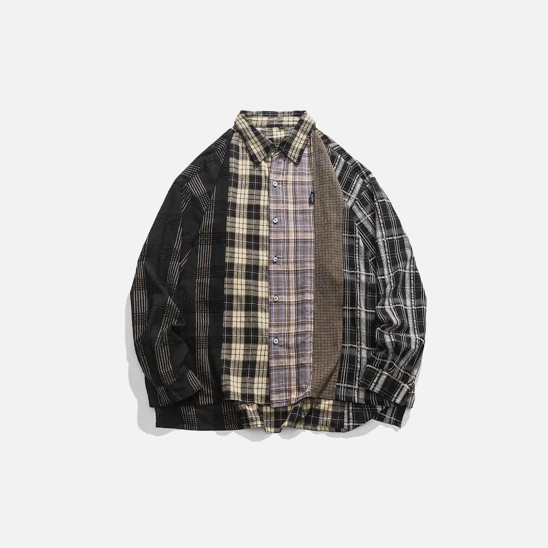 Chemise décontractée à carreaux isolée style hip-hop Y2K