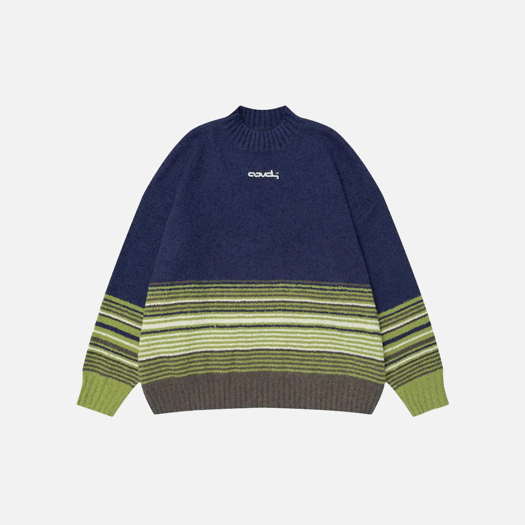 Y2K Vintage-Streifen-Patchwork-Pullover