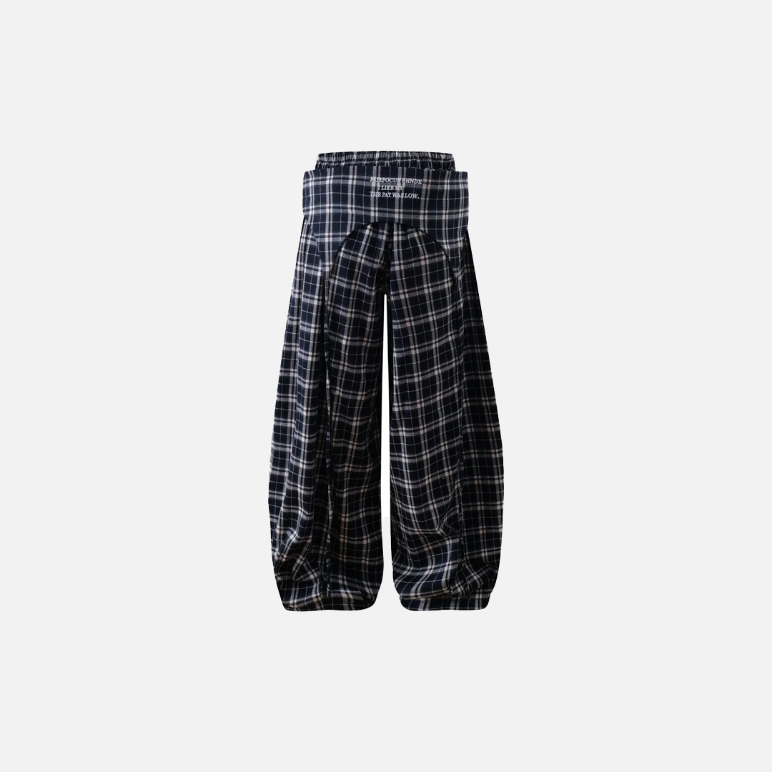 Trendige Streetwear-Hosen mit Karomuster und Buchstabenmuster