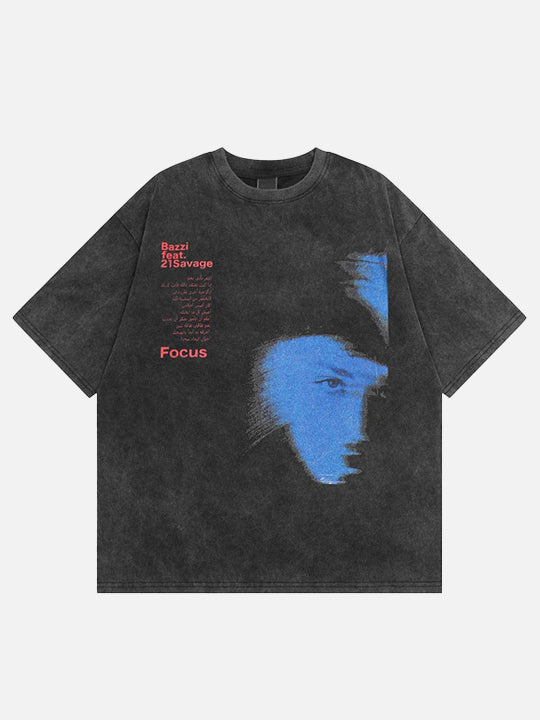 T-shirt délavé Bazzi « Focus »