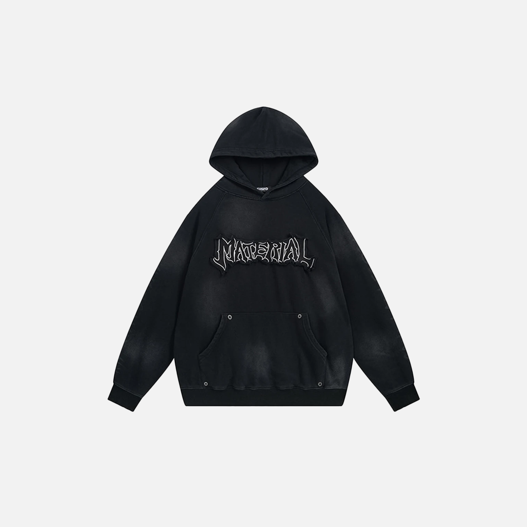 Oversized Vintage Embroidered Patchwork Hoodie