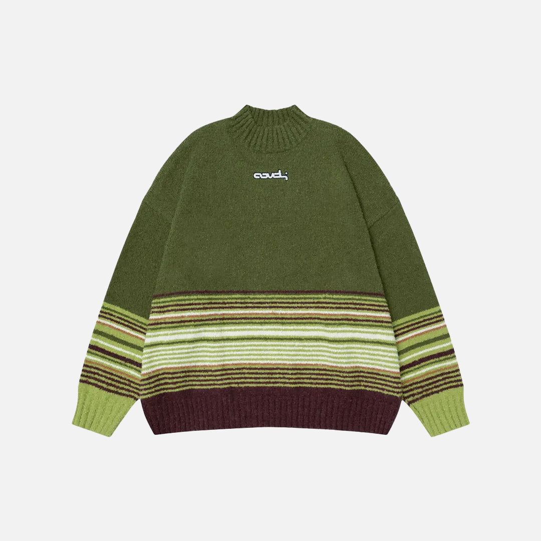 Y2K Vintage-Streifen-Patchwork-Pullover