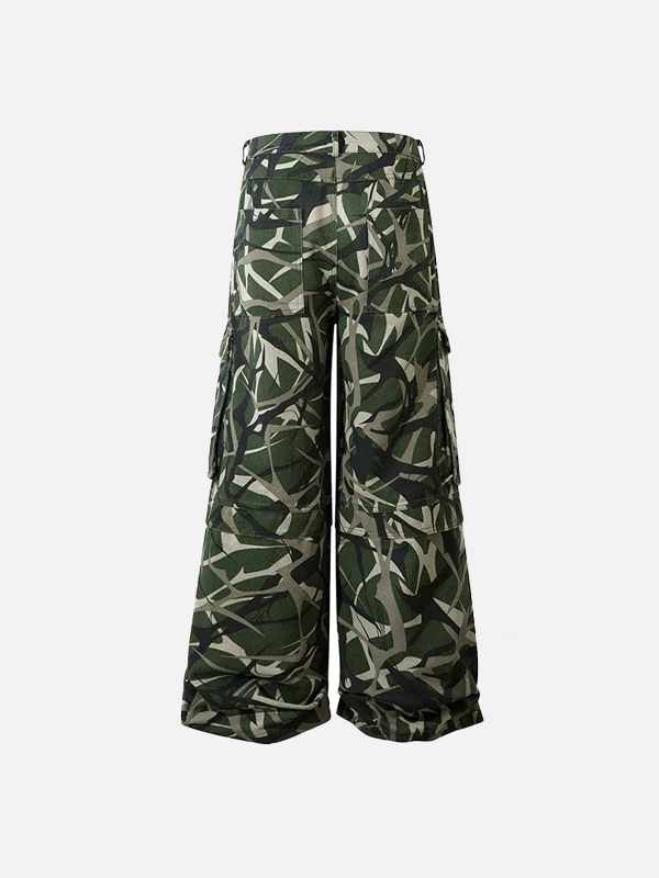 Streetwear Camouflage Cargohose mit lockerem Schnitt und Print