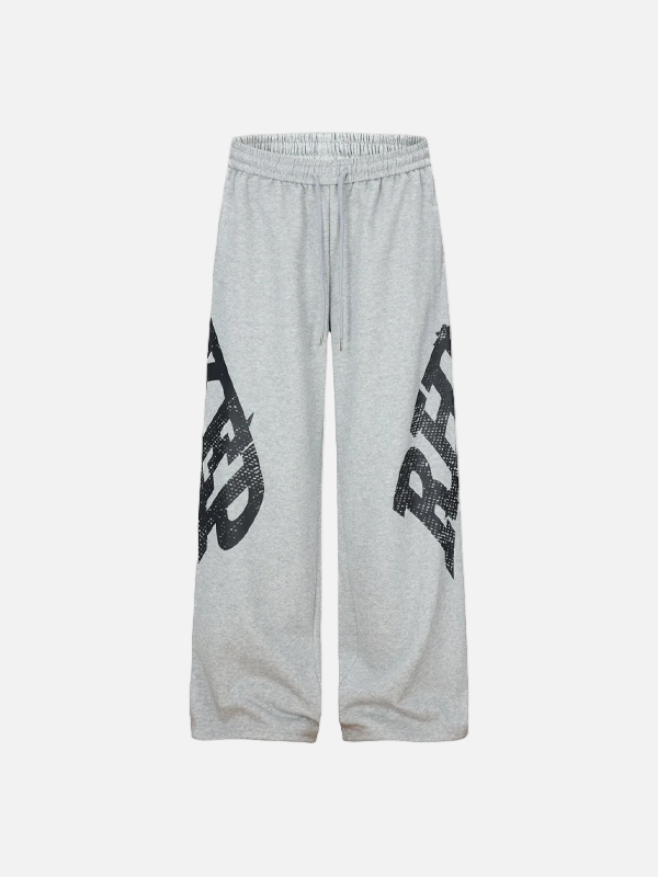Jogginghose mit elastischem Bund, weitem Bein und Buchstabenprint