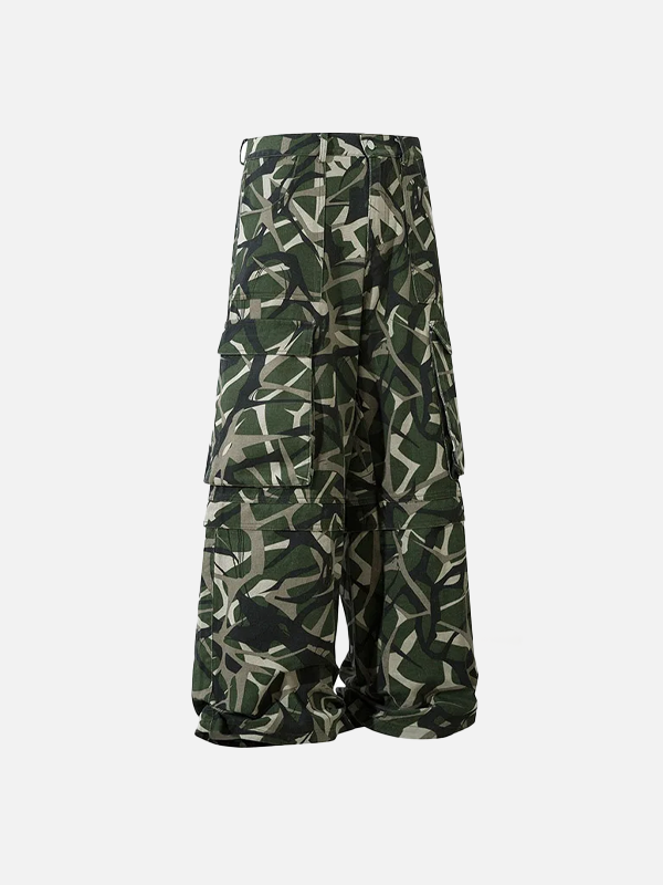 Streetwear Camouflage Cargohose mit lockerem Schnitt und Print