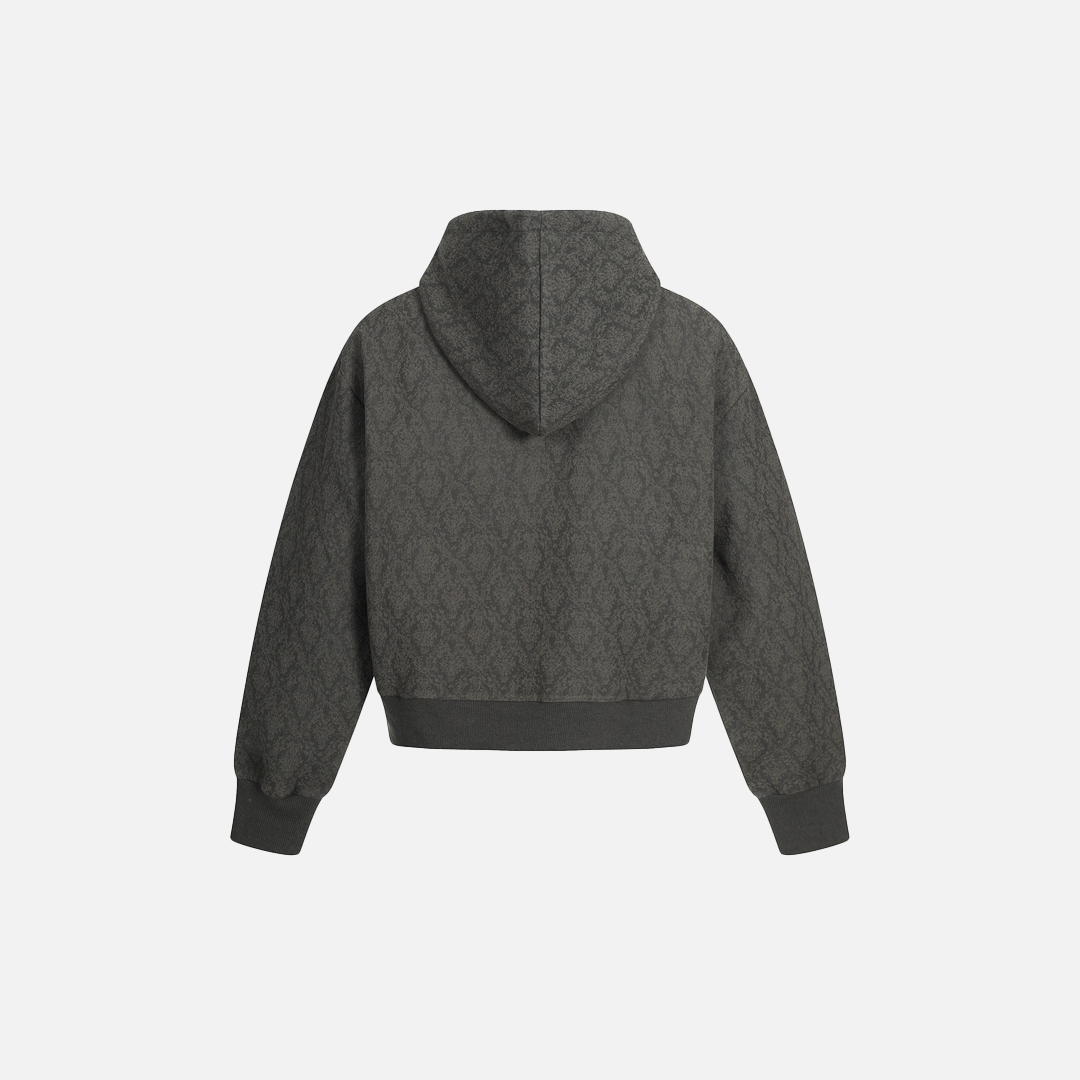 Stilvoller Kapuzenpullover mit Rautenmuster und Reißverschluss
