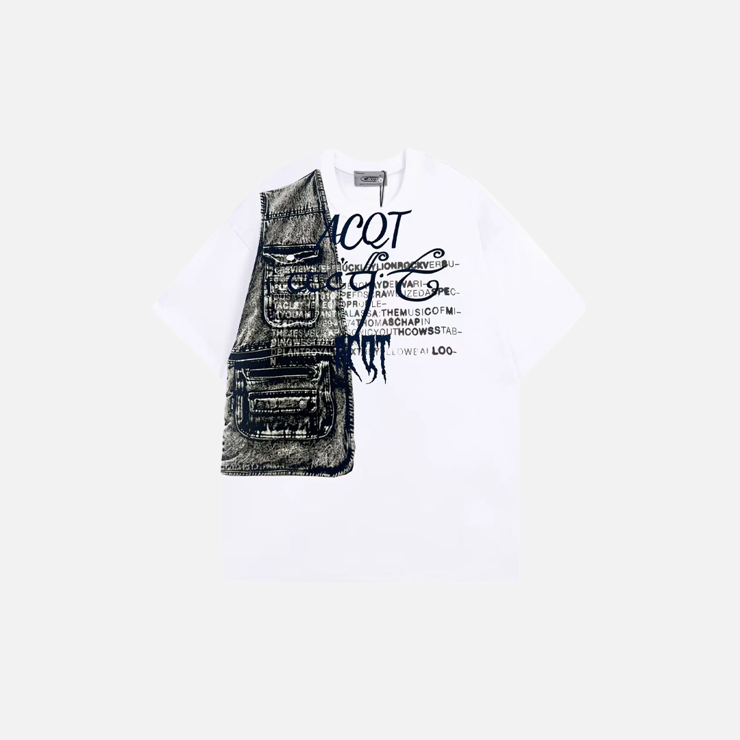 Sommerliches Streetwear-Retro-T-Shirt mit coolem 3D-Druck