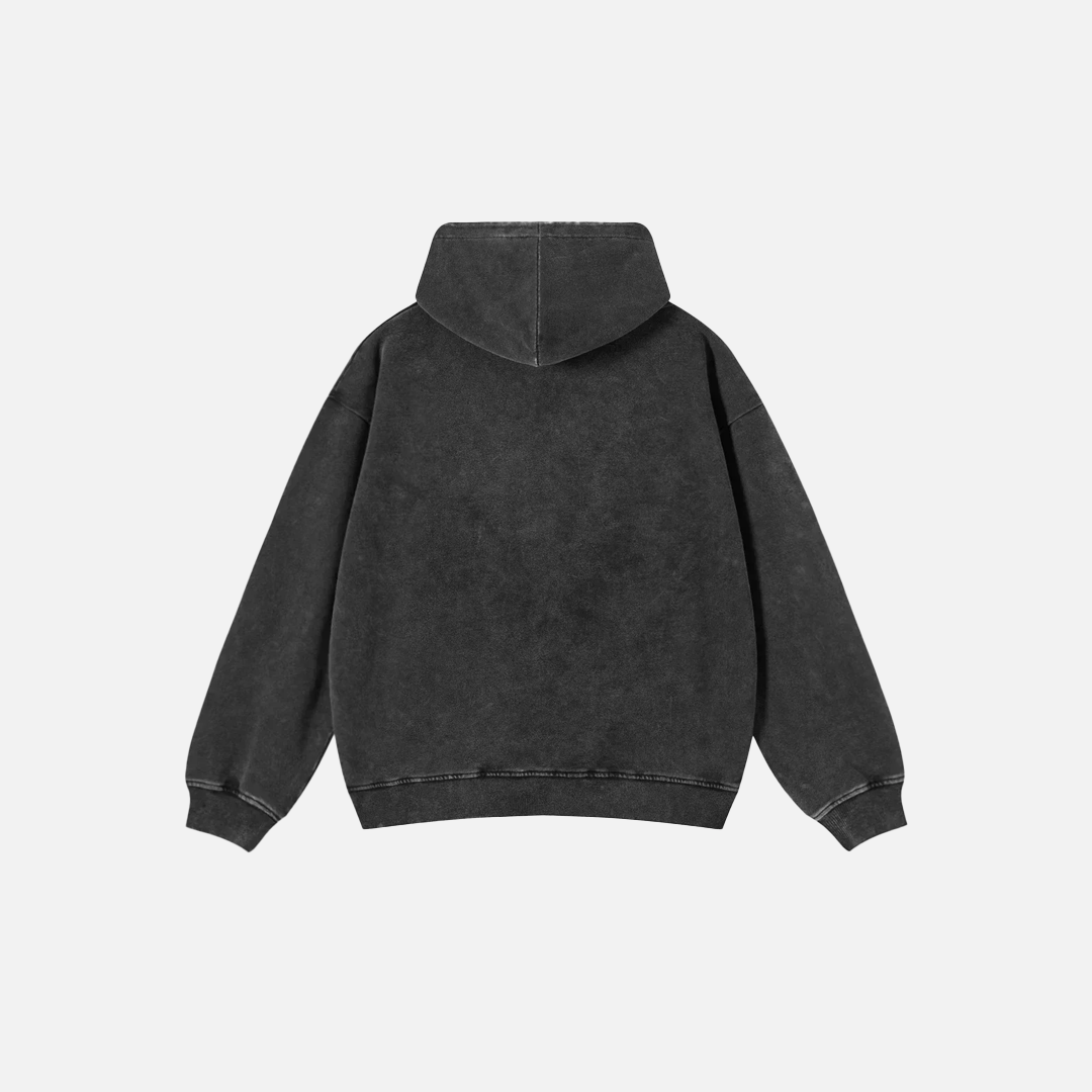 Oversized-Hoodie mit Wildtiermotiv, gewaschen