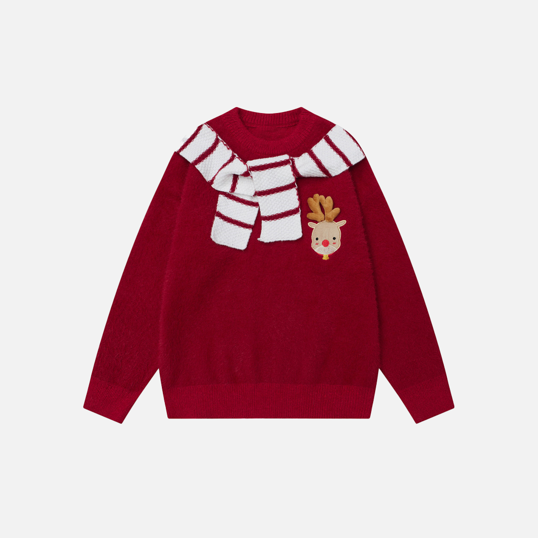 Pull européen à la mode avec châle et écharpe