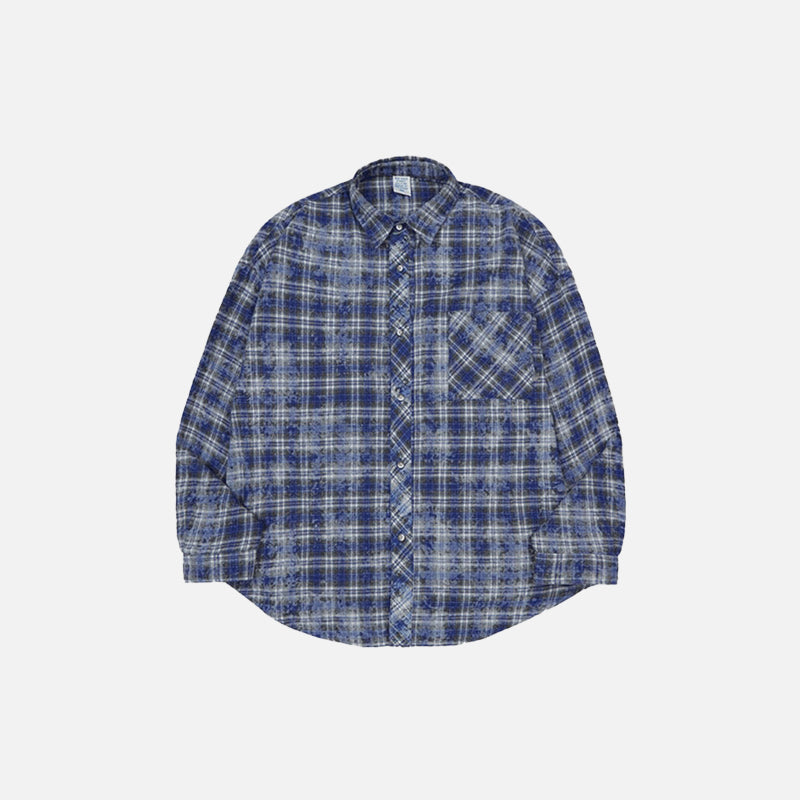 Chemise à carreaux bleus brossés