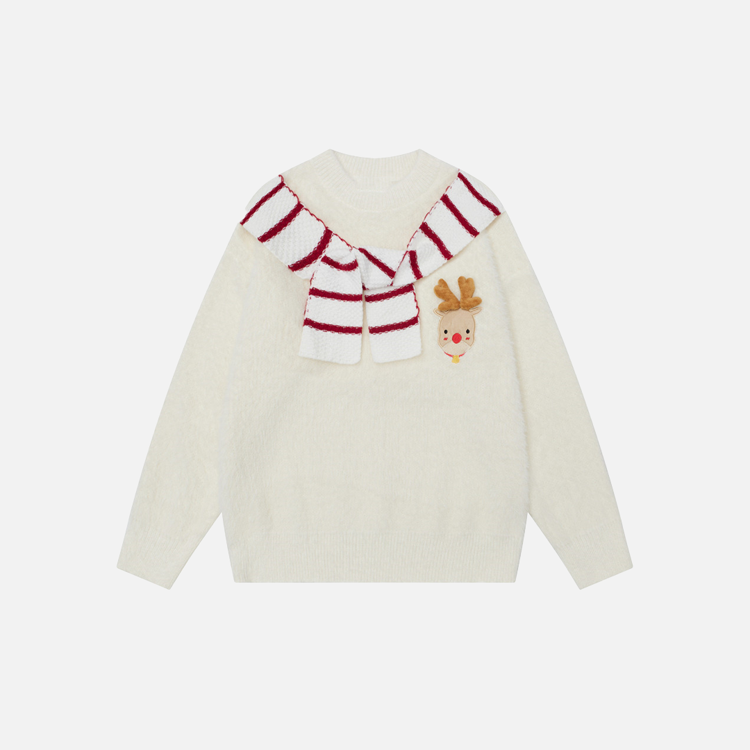 Pull européen à la mode avec châle et écharpe