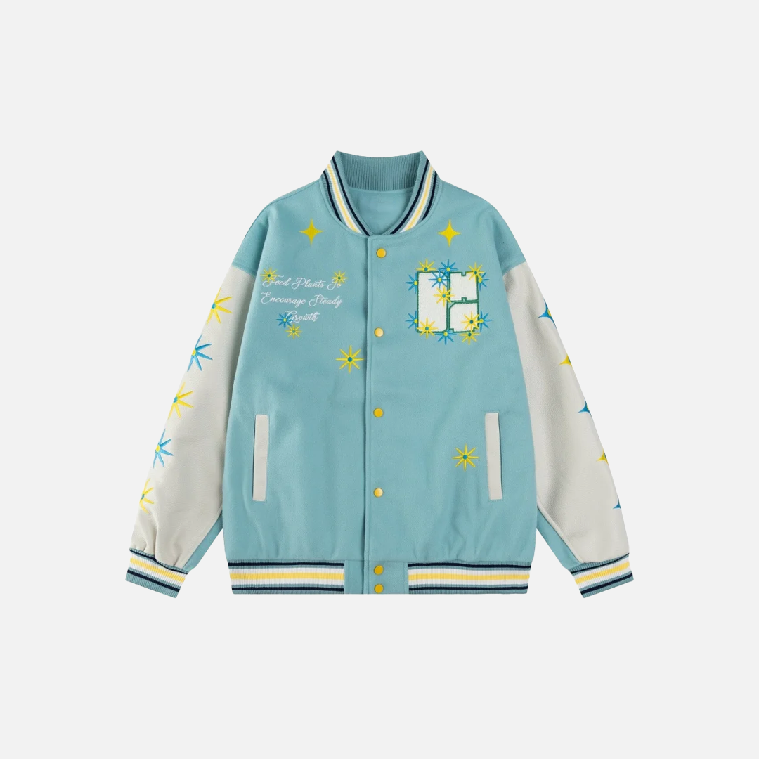 Veste universitaire de baseball rétro en polyuréthane brodée Letterman